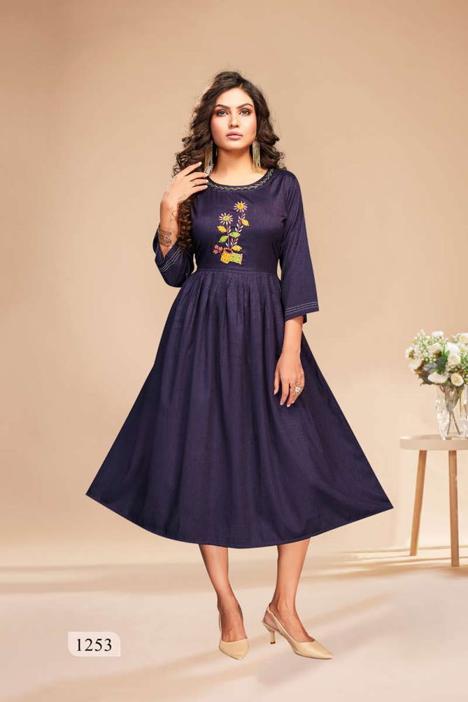 Munch Dee Cee New Exclusive Wear Rayon Designer Fancy Kurtis Collection